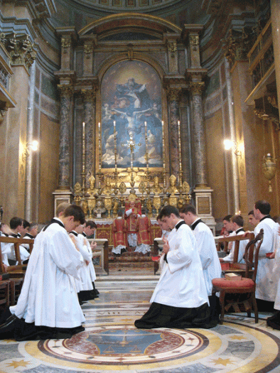 The parish of Santissima Trinita dei Pellegrini, Rome: Mass 
celebrated by Cardinal Castrillon-Hoyos